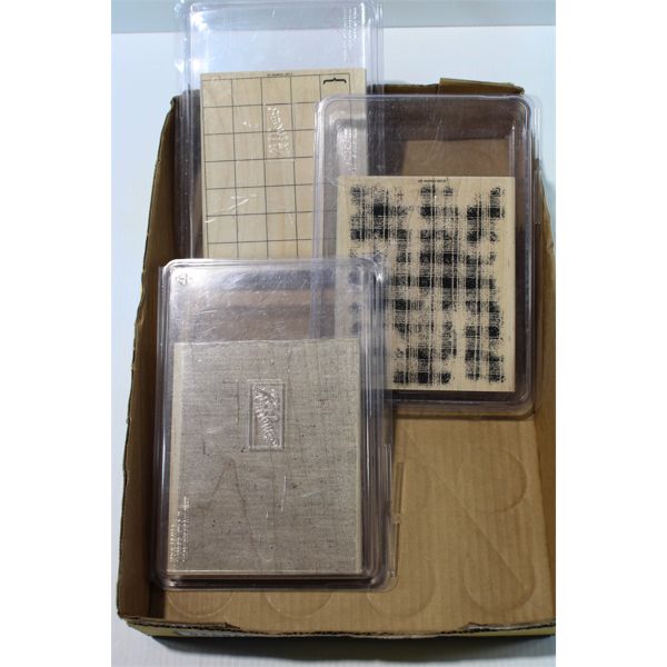 3 LARGE  STAMPIN UP STAMPS IN CASES