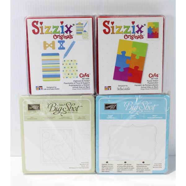 2 SIZZIX DIES AND 2 STAMPIN UP! DIES