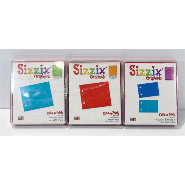 3 SIZZIX ALBUM DIES, INCL. PAGE INSERTS & COVERS