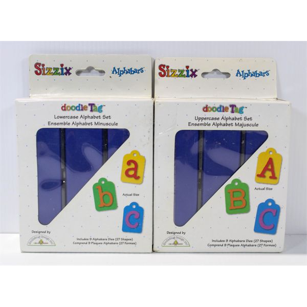 2 SETS OF SIZZIX ALPHABARS, LOWER & UPPER CASE