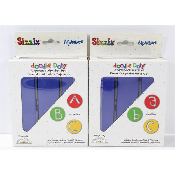 2 SETS OF SIZZIX DOODLE DOTS ALPHABARS