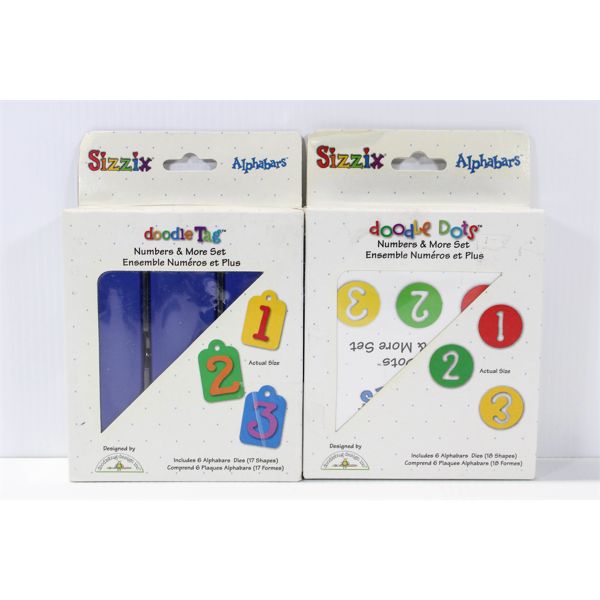 2 SETS OF SIZZIX NUMBERS DIES 