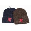Image 1 : 2 PACK KNIT TOQUES W/EAGLE MOTIF - NAVY AND BROWN