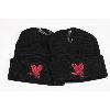 Image 1 : 2 PACK KNIT TOQUES W/EAGLE MOTIF - BLACK