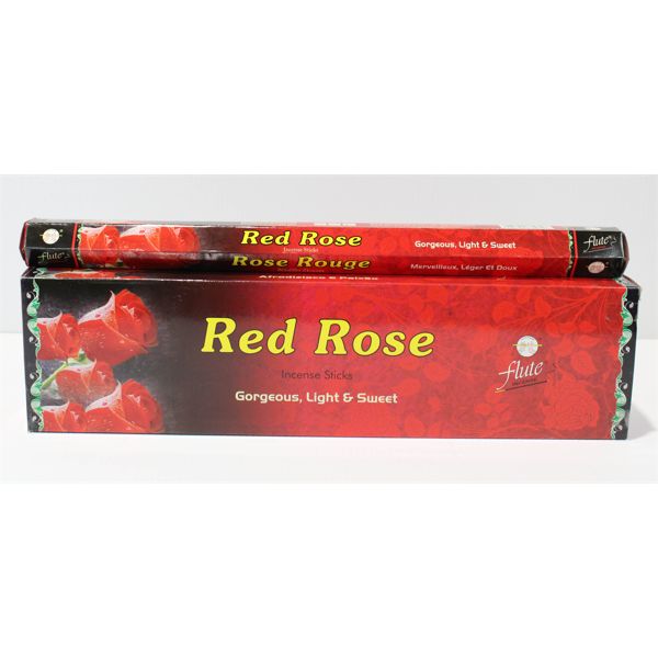 FLUTE BRAND 16" RED ROSE HANDCRAFTED INDIAN INCENSE