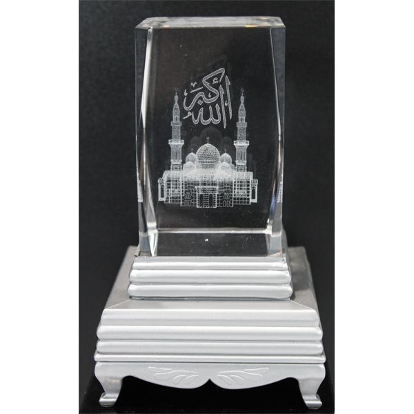 GLASS CRYSTAL W/MECCA LASER ETCHING 