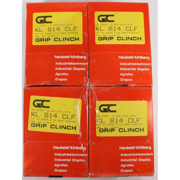 4 BOXES HAUBOLD-KIHLBERG GRIP CLINCH INDUSTRIAL STAPLES