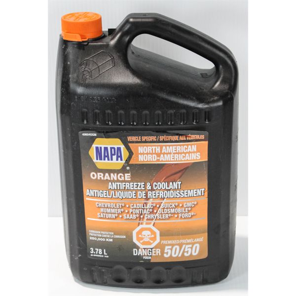 3.78L NAPA ORANGE ANTIFREEZE, PREMIXED 50/50