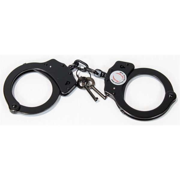 DOUBLE LOCK STEEL HANDCUFFS W/2 KEYS