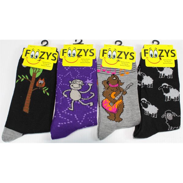 FOOZYS NOVELTY SOCKS - MONKEYS/OWLS/SHEEP/DOG