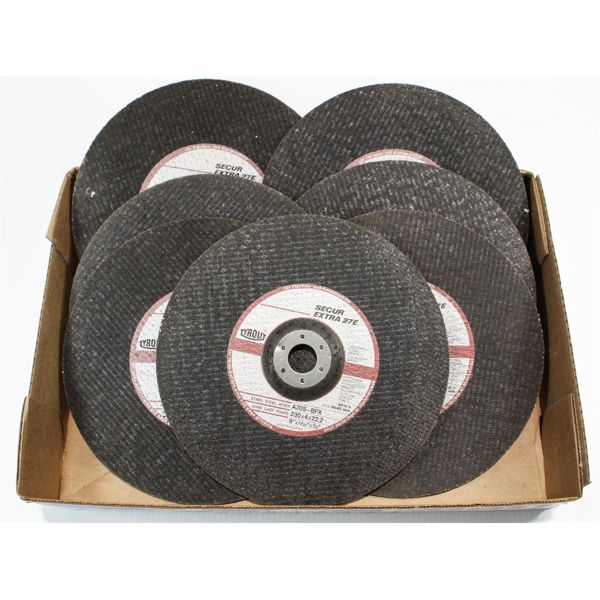 FLAT OF TYROLIT 9" X 5/32" X 7/8" METAL GRINDING DISCS