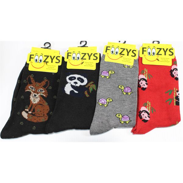FOOZYS NOVELTY SOCKS - PANDAS/TURTLES/FOX