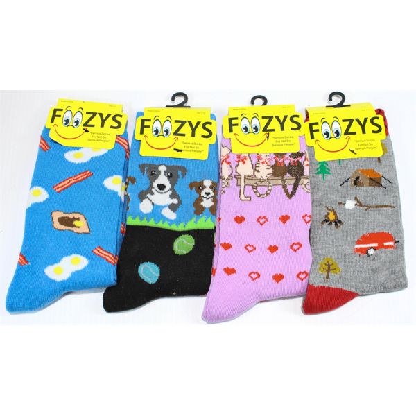FOOZYS NOVELTY SOCKS - BREAKFAST/DOGS/CATS/CAMPING