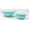 Image 1 : 2 VINTAGE PYREX MIXING BOWLS, TURQUOISE AMISH DESIGN 