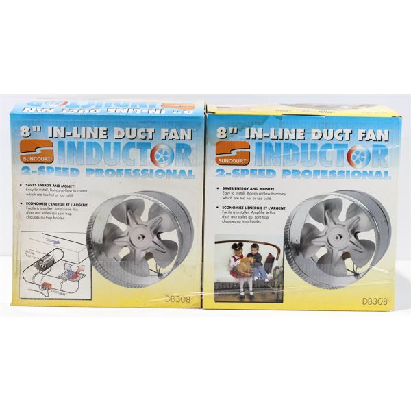 2 INDUCTOR 2 SPEED 8" INLINE DUCT FANS