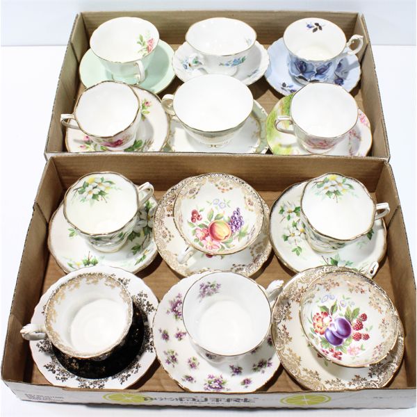 12 SETS OF BONE CHINA CUPS AND SAUCERS