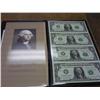 Image 1 : Uncut Sheet Of 4 2003-A  One Dollar FRN Notes