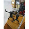 Image 2 : PAIR OF CAST IRON FIRE LOG HOLDERS (TEXAS LONGHORN FIGURINES)