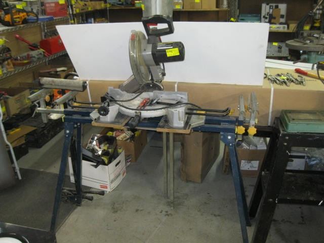 CRAFTSMAN COMPOUND MITRE SAW ON FOLDING STAND - Dodds Auction