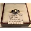 Image 1 : LADIES 14KT CUSTOM DIAMOND RING - .33 TCW W/2 SMALL DIAMONDS - W/A - $2,635.- SZ 5
