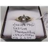 Image 3 : LADIES 14KT CUSTOM DIAMOND RING - .33 TCW W/2 SMALL DIAMONDS - W/A - $2,635.- SZ 5