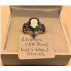 Image 1 : LADIES 14KT RING W/LIGHT GREEN STONES - SZ 6 3/4