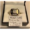 Image 1 : MENS 10KT RING W/12 SMALL DIAMONDS - 6.25G - SZ 9 1/4,