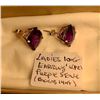 Image 1 : LADIES 10KT EARRINGS (PR) - PURPLE STONE (BACKING 14KT)