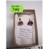 Image 2 : LADIES 10KT EARRINGS (PR) - PURPLE STONE (BACKING 14KT)