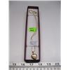 Image 2 : LADIES 10KT HEART LOCKET NECKLACE W/1 SMALL DIAMOND - 17" CHAIN - 7 G