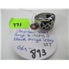 Image 1 : STAINLESS STEEL RING W/BLACK ONYX INLAY - SZ 6