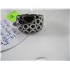 Image 2 : STAINLESS STEEL RING W/BLACK ONYX INLAY - SZ 6