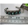 Image 2 : SILVER & TURQOISE BRACELET & A NAPKIN HOLDER