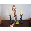 Image 1 : 2 CANDLE HOLDERS & WOMAN FIGURINE