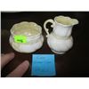 Image 1 : BELLEEK RIBBON CREAM & SUGAR - 5TH MARK