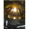 Image 2 : LEADED GLASS HANGING LIGHT FIXTURE