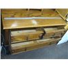 Image 2 : SMALL 3 DRAWER SIDEBOARD W/OVAL DOUBLED EDGED MIRROR