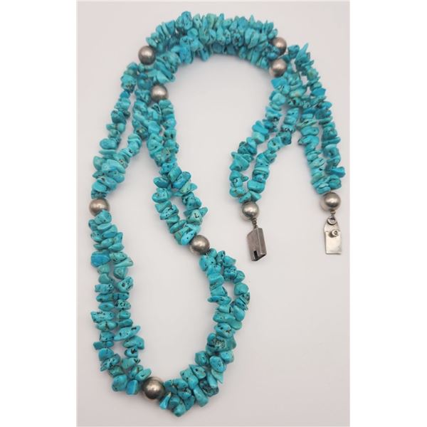 DOUBLE STRANDED MEXICO TURQUOISE BEADED