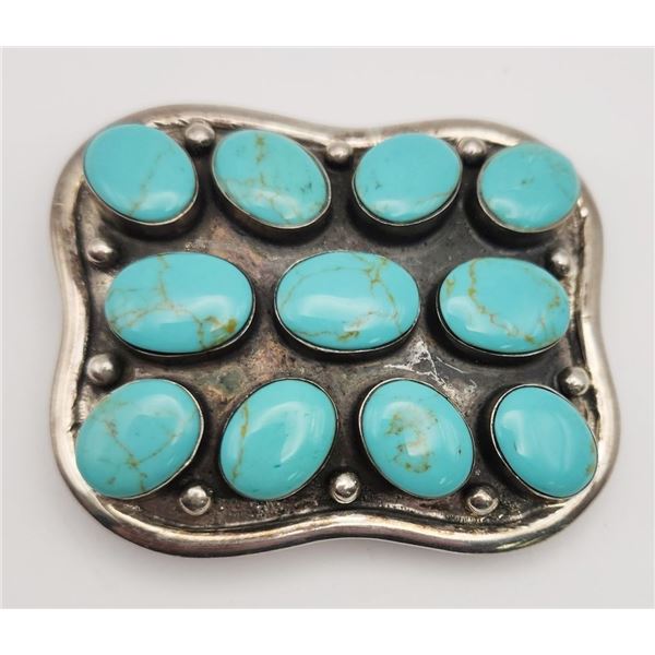 SOUTHWESTERN STERLING BELT BUCKLE WITH