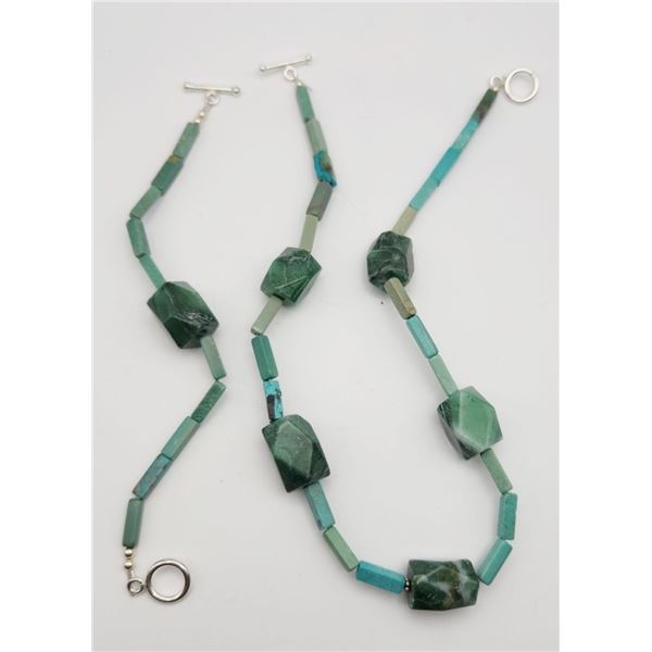 SET! SOUTHWESTERN GRN TURQUOISE NECKLACE