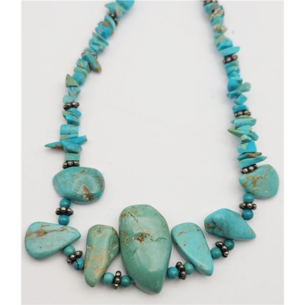 SOUTHWESTERN STERLING TURQUOISE BEADED