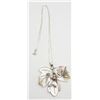 Image 2 : CARVED SHELL FLOWER PENDANT WITH STERLING
