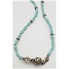 Image 1 : TURQUOISE & STERLING BEADED NECKLACE WITH