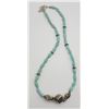 Image 2 : TURQUOISE & STERLING BEADED NECKLACE WITH