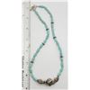 Image 3 : TURQUOISE & STERLING BEADED NECKLACE WITH