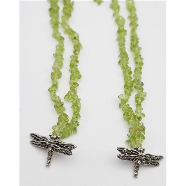 2-18 INCH PERIDOT/AGATE BEADED NECKLACE