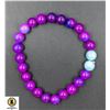 Image 1 : #182-NATURAL BLUE AQUARMARINE,SUGILITE  BRACELET