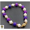 Image 1 : #190-NATURAL SUGILITE & PEARL BEAD BRACELET