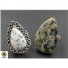 Image 1 : #283-NATURAL DENTRIC OPAL & OCEAN JASPER RING