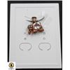 Image 1 : #54-NATURAL WHITE TOPAZ 6X8 MM & CZ PENDANT